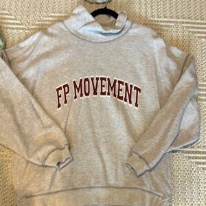 FP Movement by Free People Gray Sweatshirt with Red Lettering
